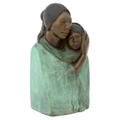 Jean Juhlin "Mother & Child" Patinated Bronze Sculpture