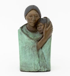 Jean Juhlin "Mother & Child" Patinated Bronze Sculpture
