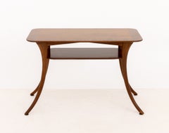 T.H. Robsjohn-Gibbings x Widdicomb Two-Tier Walnut Table