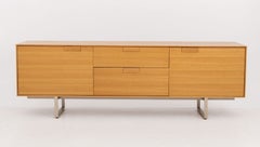 Blu Dot Series 11 White Oak Sideboard on Chrome Plated Base