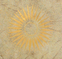 Indian Sunburst and Floral Motif Brass Circular Tray