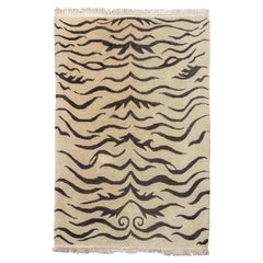 Tibetan Style Tiger Stripe Pattern Carpet, 9' x 6'