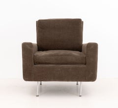Mid-Century Modern Chenille Upholstered Easy Chair