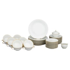Limoges Porcelain Partial Dinner Service Set, 45 Pieces