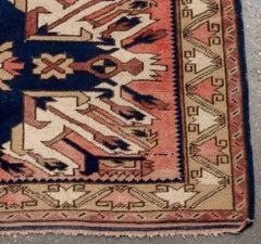 Caucasian Eagle Kazak Wool Geometric Design Rug, 6' 6" x 3' 8"