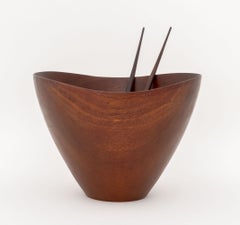 Ernst Henriksen Teak Salad Bowl Set, with pair of salad servers