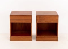 Pair of Vintage Arne Wahl Iversen Teak Bedside Tables
