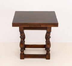 Antique Victorian Oak Drawleaf Table, 19th Century