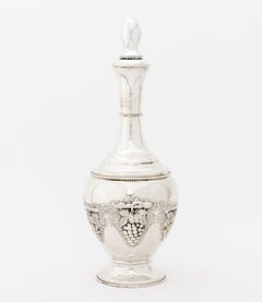 Vintage Judaica Sterling Silver Decanter and Kiddush Cup