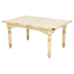 Provincial Distressed White Painted Pine Dining Table