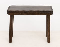 Arts and Crafts Style Hand-Carved Oak Console Table