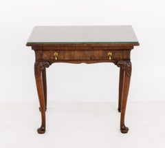 George II Rectangular Walnut Side Table with Frieze Drawer