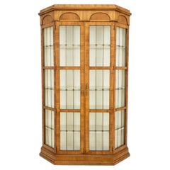 Neoclassical Style Fruitwood and Panel Glass Vitrine