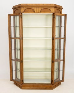 Neoclassical Style Fruitwood and Panel Glass Vitrine