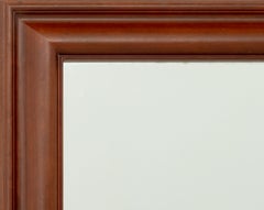 Miroir en pied rectangulaire moderne à cadre en acajou
