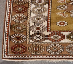 Turkish Eagle Kazak Style Geometric Design Rug, 6' 6.5" x 3' 7.5"