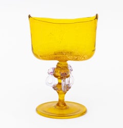 Collection of Two Vintage Murano Amber Glass Vessels