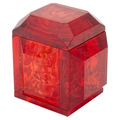 Joyce Francis "Blood Lotus" - Scatola intagliata in acrilico rosso con coperchio
