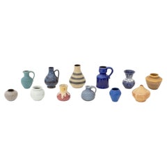 Collection of Twelve Studio Pottery Diminutive Vases
