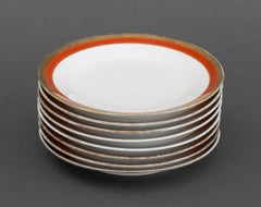 Lot de huit assiettes à pain et à beurre en porcelaine Richard Ginori