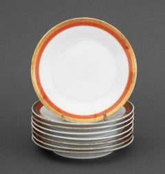 12er-Set von Cauldon Co. für Tiffany & Co. Porzellan-Essteller