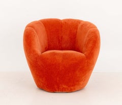 Sacha Lakic for Roche Bobois "Astrea" Orange Swivel Arm Chair