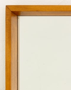 Vintage Modern Maple Wood Rectangular Framed Mirror
