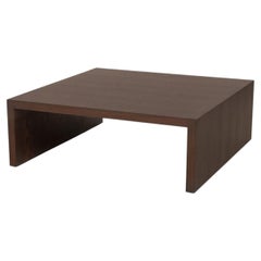 Modern Minimalist Wenge Stained Oak Waterfall Coffee Table