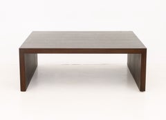 Modern Minimalist Wenge Stained Oak Waterfall Coffee Table