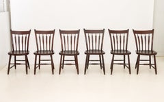 Set of Six American Slat Back Maple Dining Chairs, 19th Century