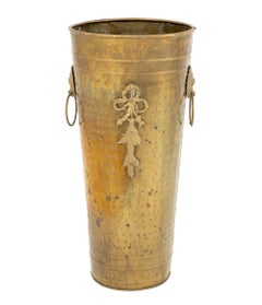Arts and Crafts Hammered Brass Umbrella Stand, circa 1900