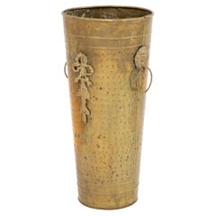Arts and Crafts Hammered Brass Umbrella Stand, circa 1900