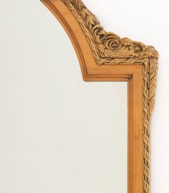 Neoclassical Style Fruitwood Arch Form Framed Mirror