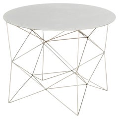 Modern Mirror Polished Stainless Steel Circular Side Table