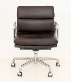 Charles and Ray Eames Dark Brown Leather Soft Pad Management Chair