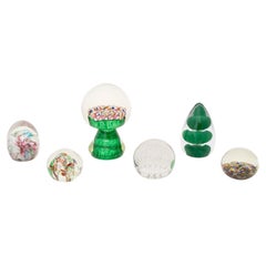 Collection of Six Collection of Murano and French Glass Paperweights