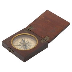 George III Pocket Compass, Early 19th Century, Mahogany Case