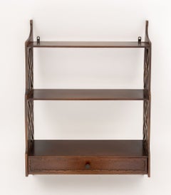 Vintage Chippendale Style Mahogany Wall-Hanging Shelf