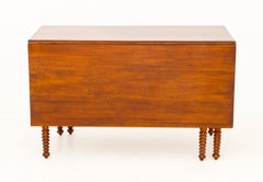 American Antique Maple Drop Leaf Dining Table with Bobbin Turned Legs
