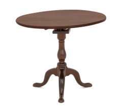 Table tripode américaine ancienne en acajou, XIXe siècle