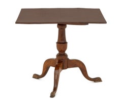 American Antique Walnut Tilt-Top Tripod Table, 19th Century