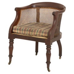Regency Cane Paneled Mahogany Bergere, 19th Century