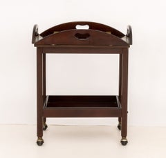 Vintage Bombay Company Mahogany Rolling Tea Trolley