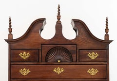 Vintage Queen Anne Style Mahogany Highboy with Brass Hardware