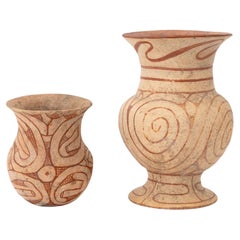 Thai Antiquities Ban Chiang Hand-Painted Pottery Vases, 2