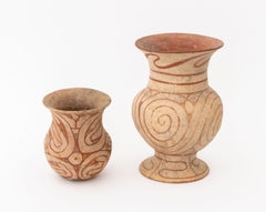 Thai Antiquities Ban Chiang Hand-Painted Pottery Vases, 2