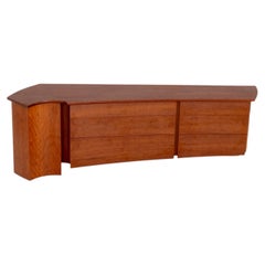 James Schriber Attributed Floating Wall-Mounted Fruitwood Console