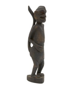 Indian Standing Hanuman Hand-Carved Wood Sculpture