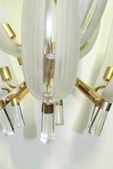 Franco Luce Murano Glass Chandelier with Leaf Motif