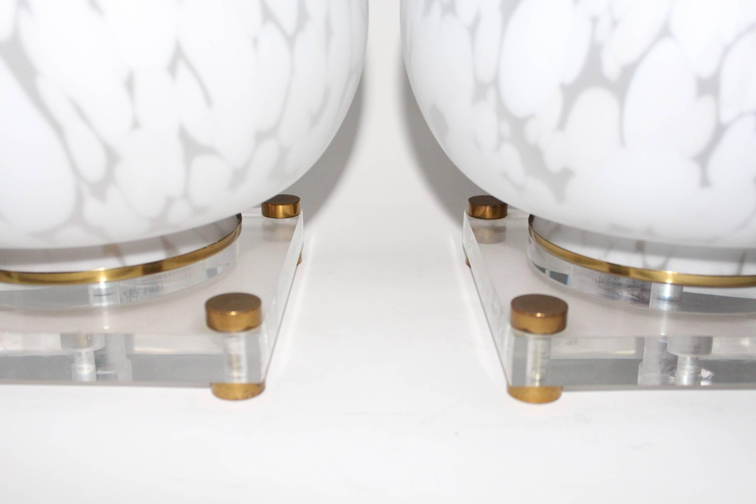 Pair of Mazzega Murano Glass Baluster Lamps 2